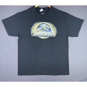 Vintage Y2K Jurassic Park World Movie Promo Rare Dinosaur Black XL Tee Shirt Art